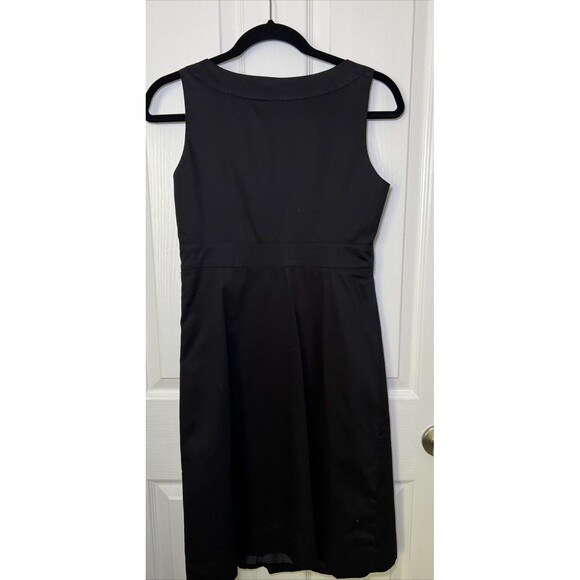 New York and Company Sheath Dress Size 4 Black Cotton Pleated Sleeveless Career - Picture 5 of 11